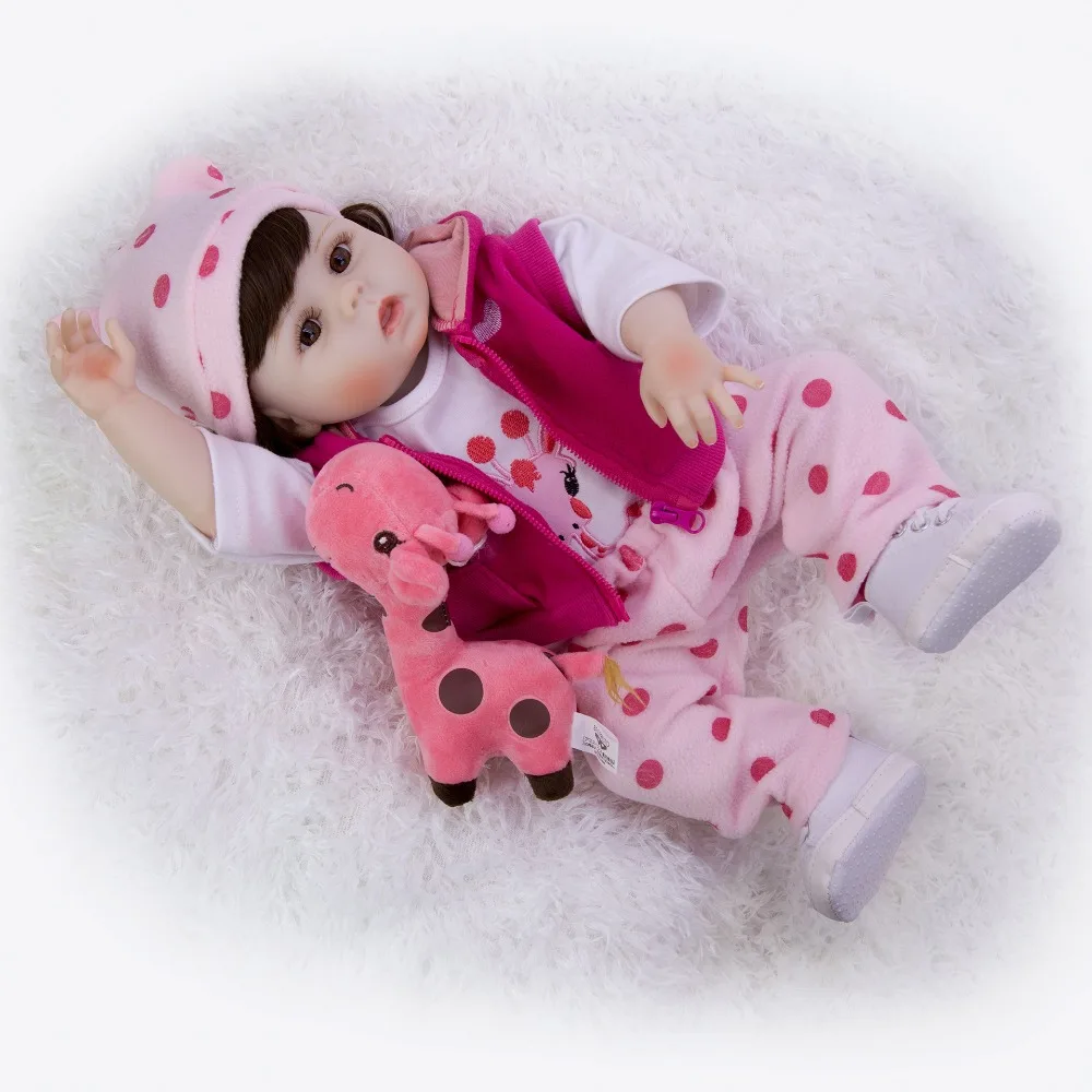 Кукла npk кудрявые волосы 49 см bebe младенец получивший новую жизнь девочка кукла в розовом платье полный тело Мягкие силиконовые реалистичные детские ванны игрушка водонепроницаемый
