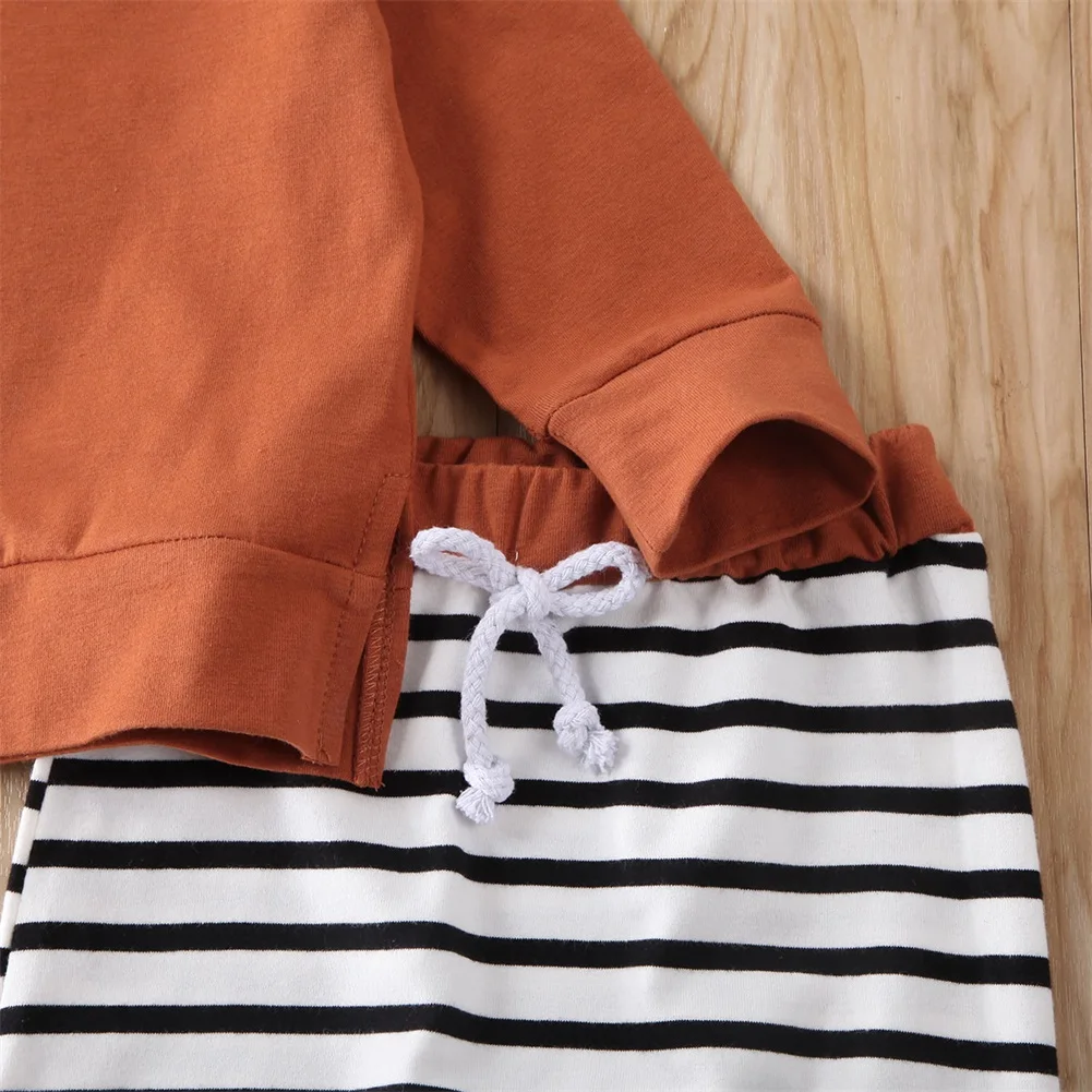 Летние топы для новорожденных мальчиков 0-24 месяцев, футболка, штаны в полоску, комплекты одежды из 2 предметов