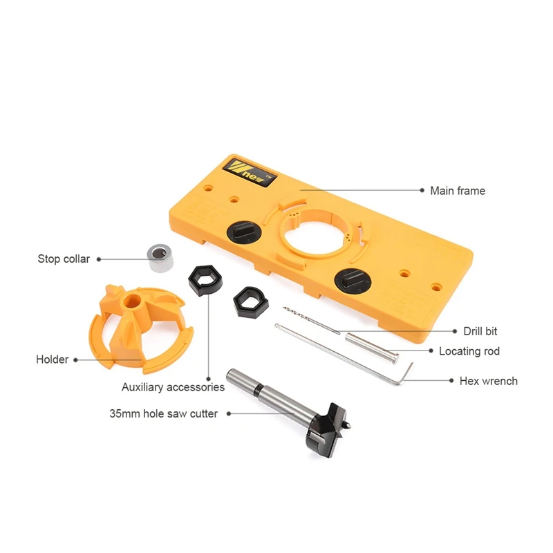 35Mm Concealed Hinge Drilling Jig Forstner Saw+11 Inch Locking Pliers Hole Opener Door Cabinets Woodwork Drill Guide Set 35Mm Concealed Hinge Drilling Jig Forstner Saw+11 Inch Locking Pliers Hole Opener Door Cabinets Woodwork Drill Guide Set
