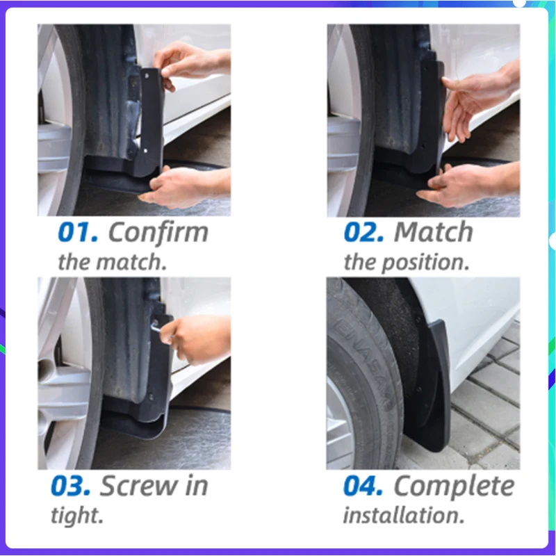 Set Of 4 Splash Guards / Mud Flaps For 2009-2013 Subaru Forester Wagon - Front & Rear