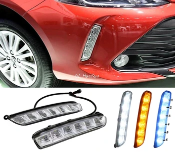 

Turn signal and dimming style Relay Gloss 12V LED Car DRL daytime running lights with fog lamp hole For Toyota Vios 2017