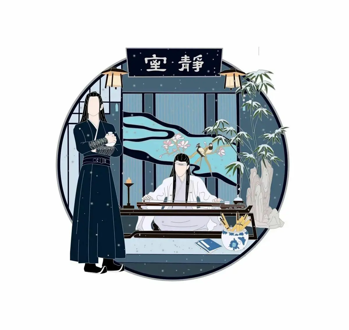 Значок Grandmaster of Demonic Culture Wei wuxian Wangji BL брошь булавка реквизит для косплея
