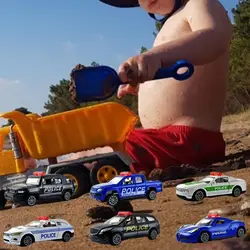 Vehículo creativo de aleación para niños, modelo de coche de policía simulado, juguete para juego interactivo, modelo de coche de policía