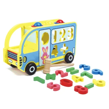 

Wooden Building Block Car Shaped Hole Pairing Cognition Table Game Educational Toys
