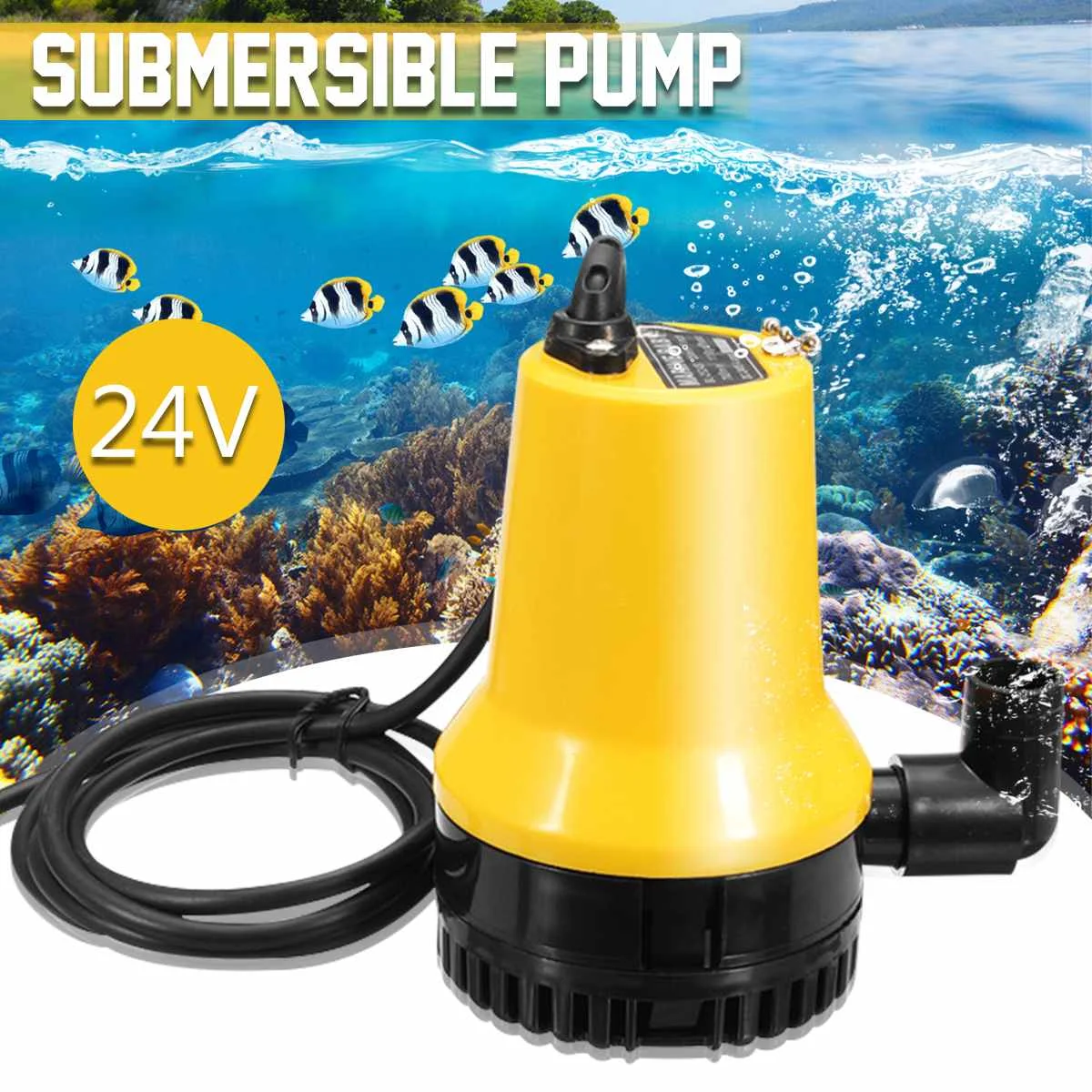 

50W 4500L/H 5m DC 24V Submersible Bilge Water Pump Brushless Motor Home Agricultural Irrigation Fountain Fish Pond