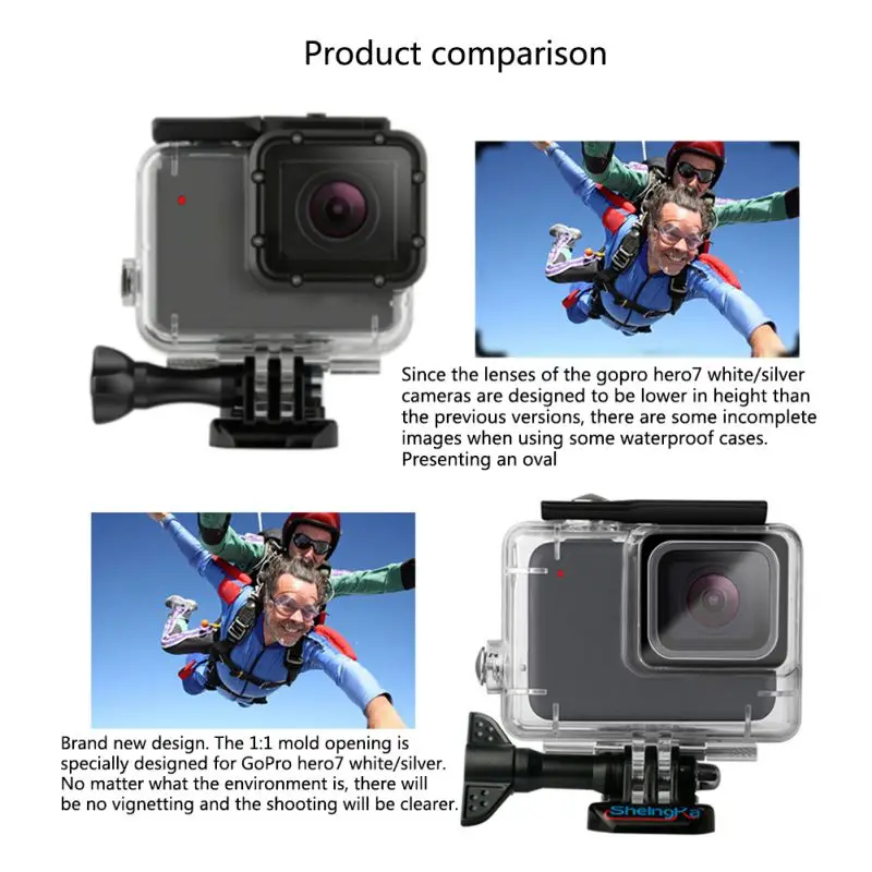 Водонепроницаемый чехол для Gopro Hero 7 серебристый/белый чехол для Gopro Hero7 серебристый/белый специальный водонепроницаемый чехол Аксессуары для камеры