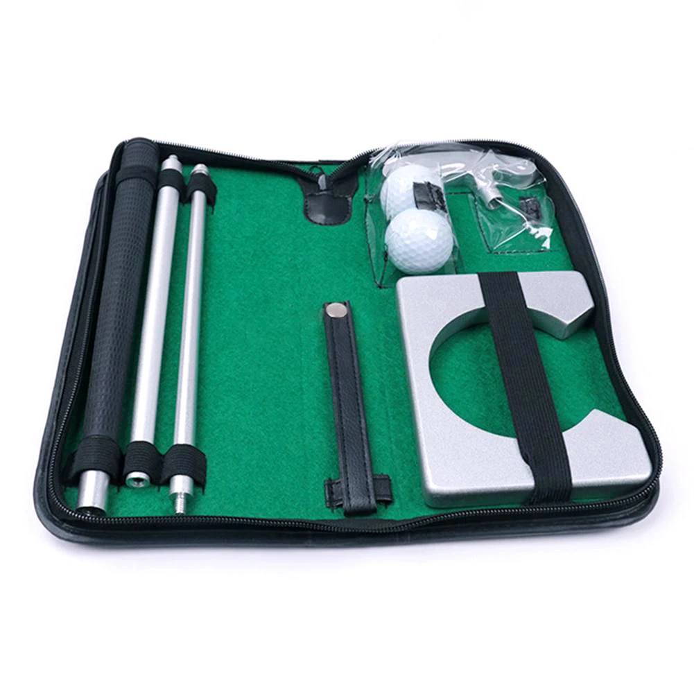 Golf Training Aids Golf Putting Practice Kit Portable Travel Indoor Golfs Ball Holder Putter Training Aid Tool With Case