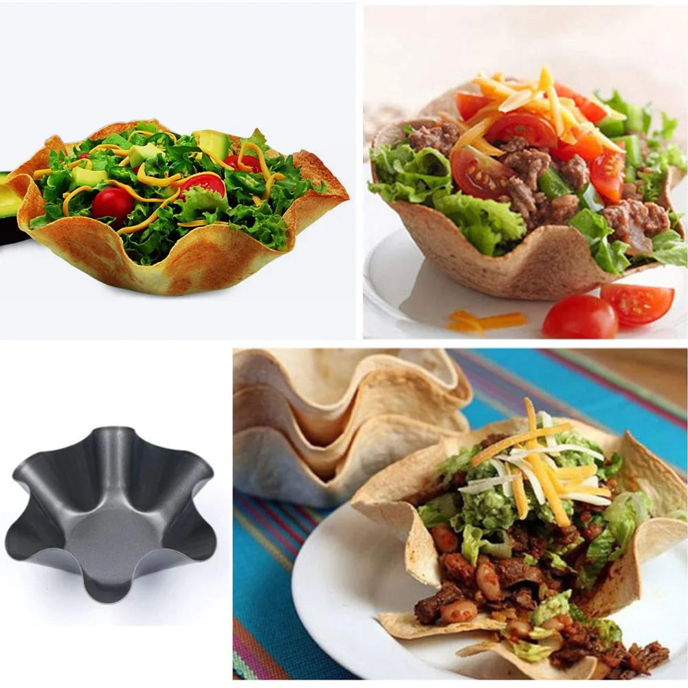 Tortilla Mold Non-Stick Shell Salad Bowl 4-Piece Set Perfect Pan Baking |