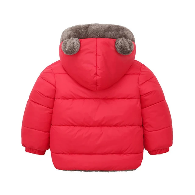 Ropa de algodón para niños y niñas, chaqueta gruesa de plumón, abrigo cálido de invierno con cremallera, traje con capucha, prendas de vestir JYF 4