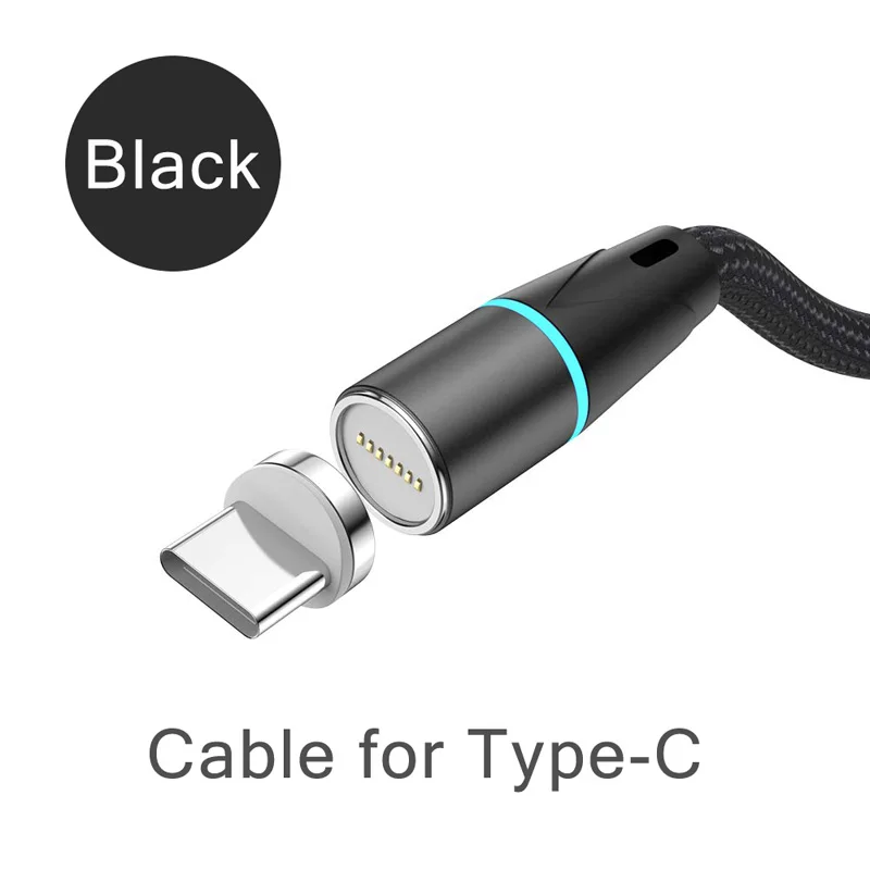 CANDYEIC type-C магнитные USB кабели для samsung A20s A30s A50s Google Pixel4 OnePlus 7 Pro USB C телефонный кабель для быстрой зарядки 1 м - Цвет: 12G Black for Type-C