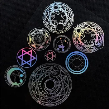 

Large Magic Circle Holo Clear Film Sheet UV Resin Inclusion Holographic Resin Inclusions Magical Girl Embellishments Jewelry DIY