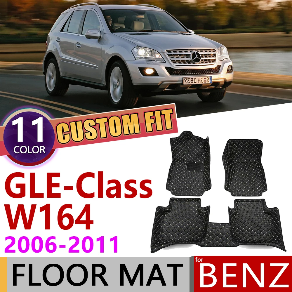 

Custom Leather Car Floor Mats for Mercedes Benz GLE M Class W164 2006~2011 W 164 5 seats Foot Pad Carpet Accessories ML 350 500