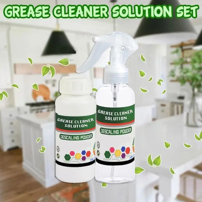1set Kitchen Grease Cleaning Kit Grease Cleaner Solution Set 1 Cleaner 1Spray Empty Bottle Remove Grease Stains with Ease