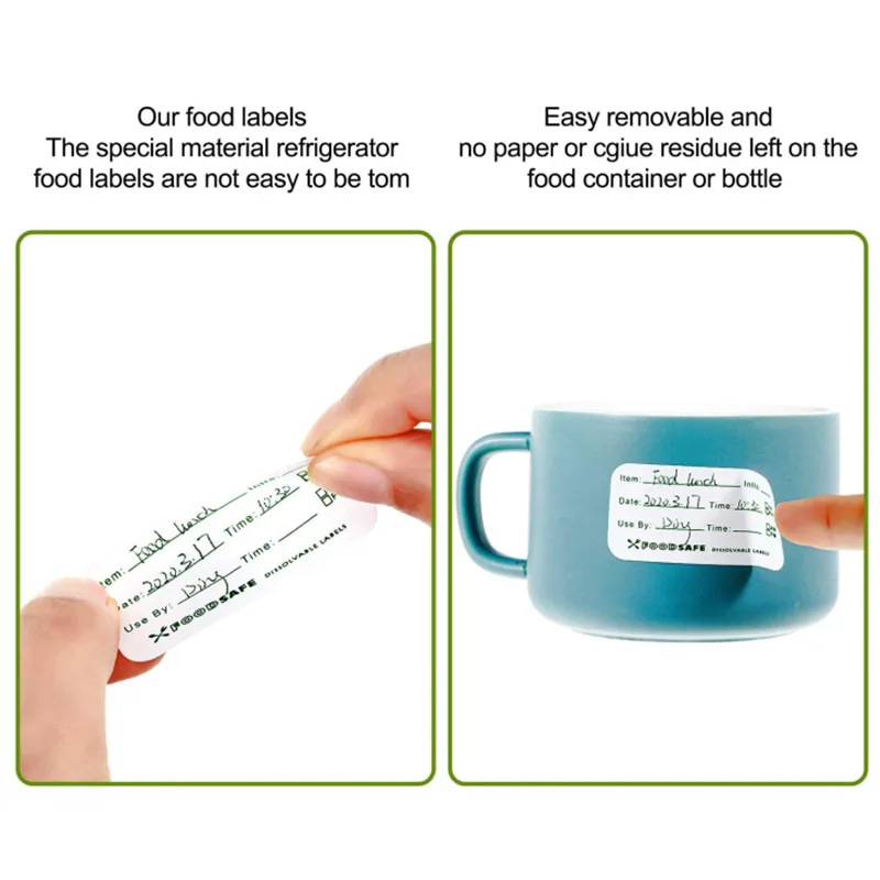 300/pcs Food Storage Labels Adhesive Removable Food Labels Storage Freezer Sticker Home Restaurant Date