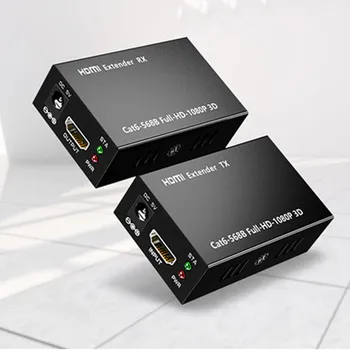 

HDMI Extender over Cat5e Cat 6 Ethernet IP TCP signal HDMI to Lan Converter 1080p 3D HDMI Transmitter Receiver TX RX 60M