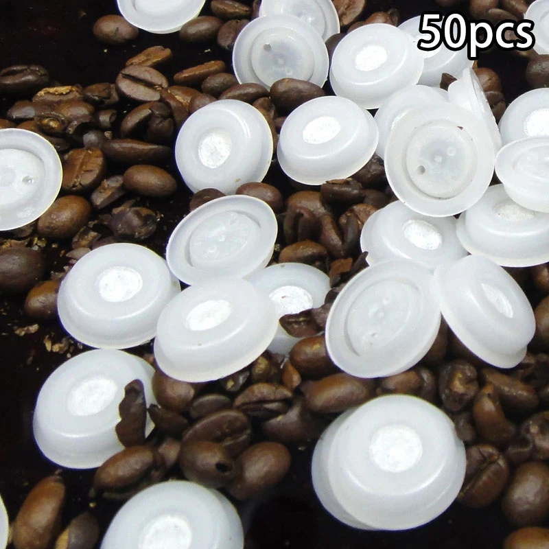 

50pc Degassing Valve One-Way Exhaust Ventilation Vent Valves For Coffee Bag Food Bag Medical Packaging Bag