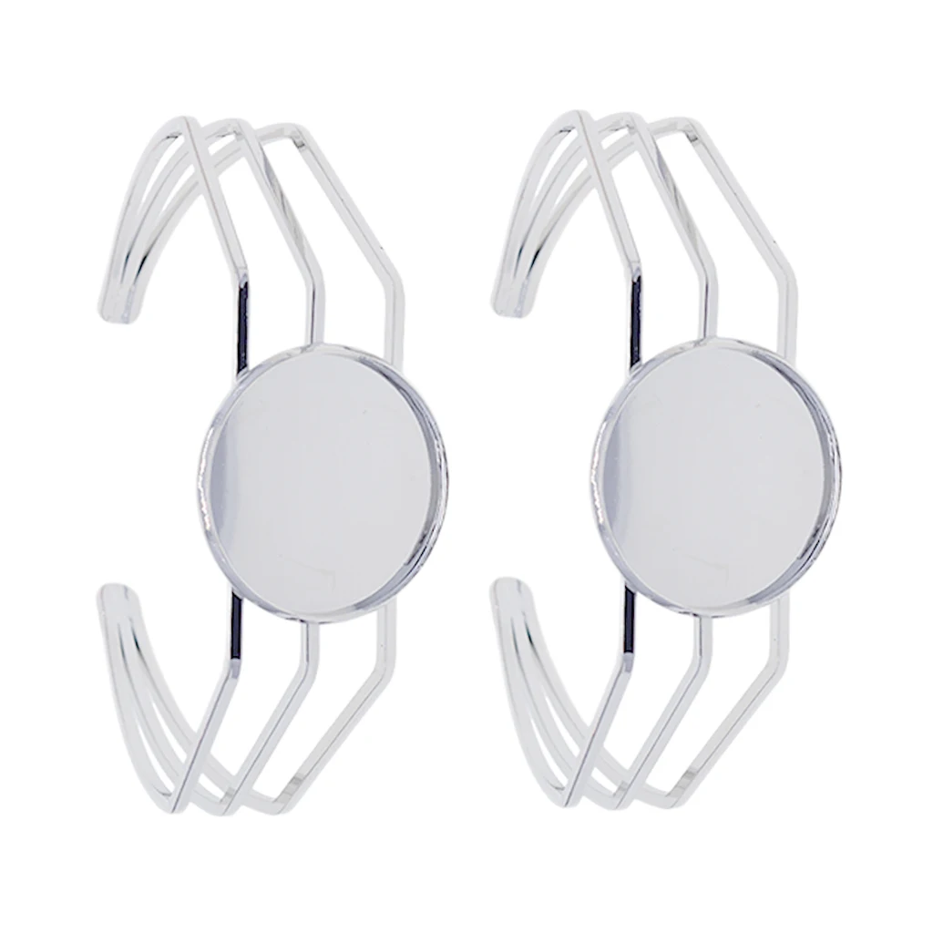 High Quality 25mm Copper Plated Bangle Base Bracelet Blank Findings Tray Bezel Setting Cabochon Cameo DIY Woman Fashion Jewelry