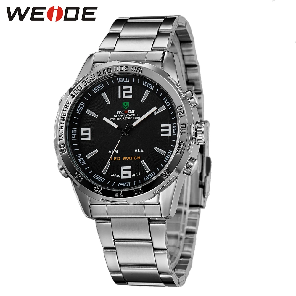 Часы WEIDE мужские кварцевые с ремешком из нержавеющей стали|Спортивные часы| |