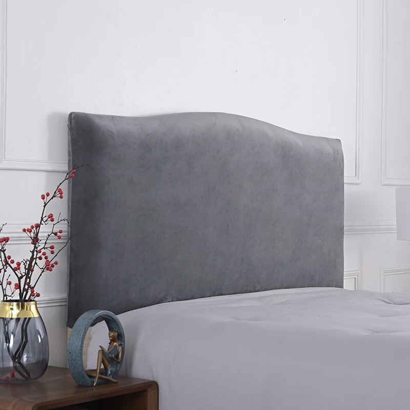 Velvet Solid Color Headboard Elastic Bed Head Cover Bedhead Cover All