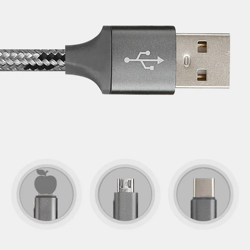 1 м кабель для мобильного телефона Micro USB кабель usb type C кабель type-C Зарядка для samsung Xiaomi huawei USB осветительный провод