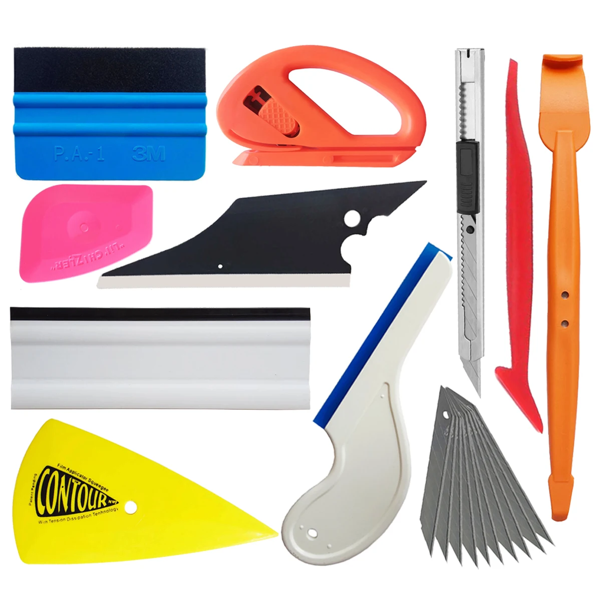 

Carbon Fiber Car Tools Vinyl Wrap Film Sticker Wrapping Tool Auto Window Tint Foil Magnetic Stick Squeegee Razor Scraper K122