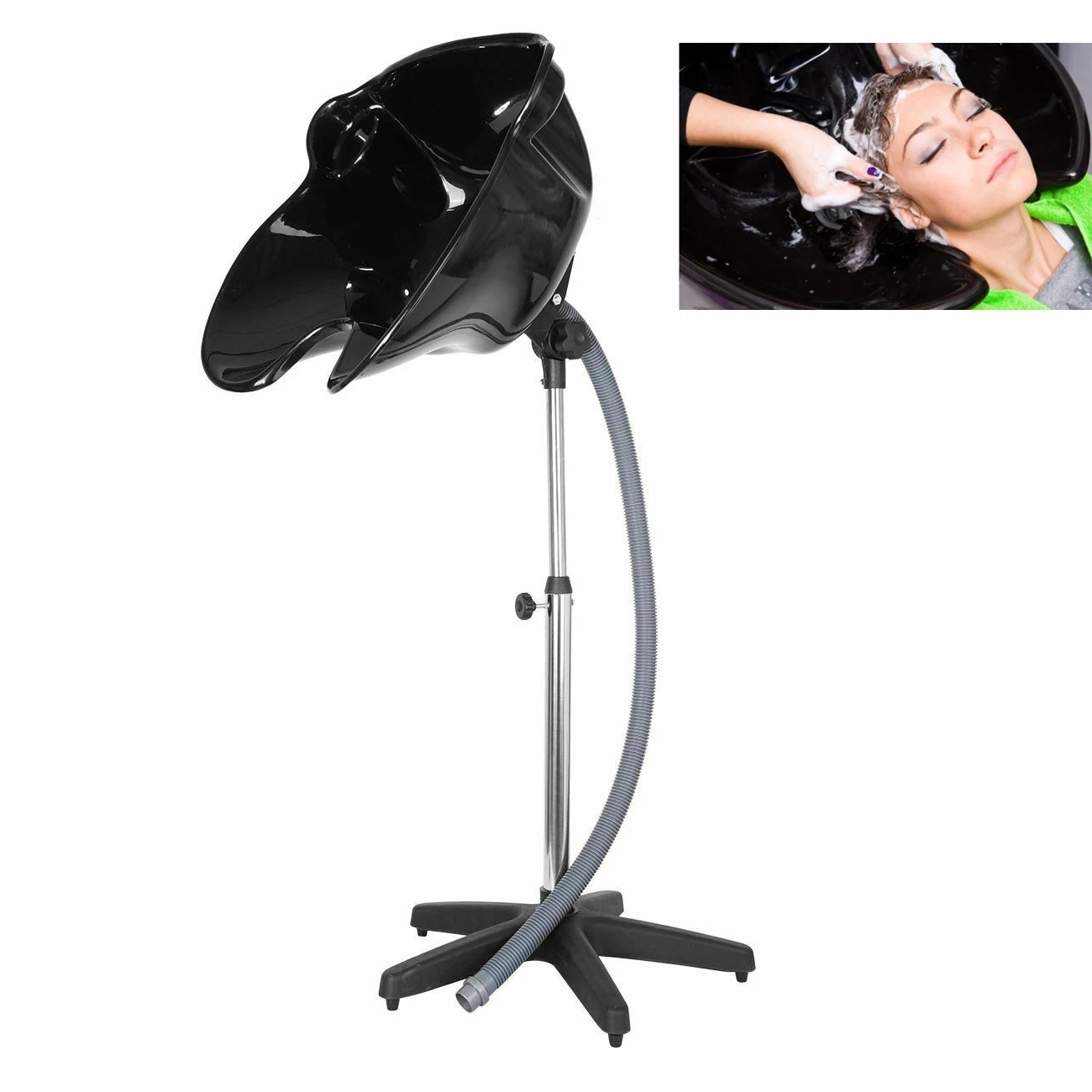 

Honhill Portable Salon Hair Basin Barber Backwash Stainless Steel Shampoo Hair Treatment Barber Accessories