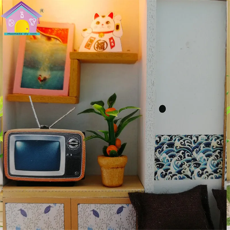 3D Деревянный кукольный дом Миниатюрный DIY кукольный домик с мебели мини очаровательный дом игрушка-подарок для детей день Святого Валентина Подарки для девочек