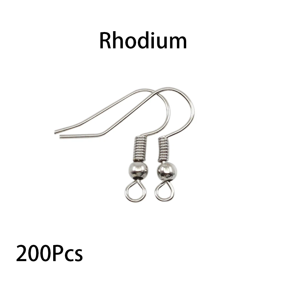 200pcs/lot 20x17mm Earring Findings Ear Clasps Hooks Fittings DIY Jewelry Making Accessories Iron Hook Ear wire Jewelry Supplies - Цвет: Rhodium