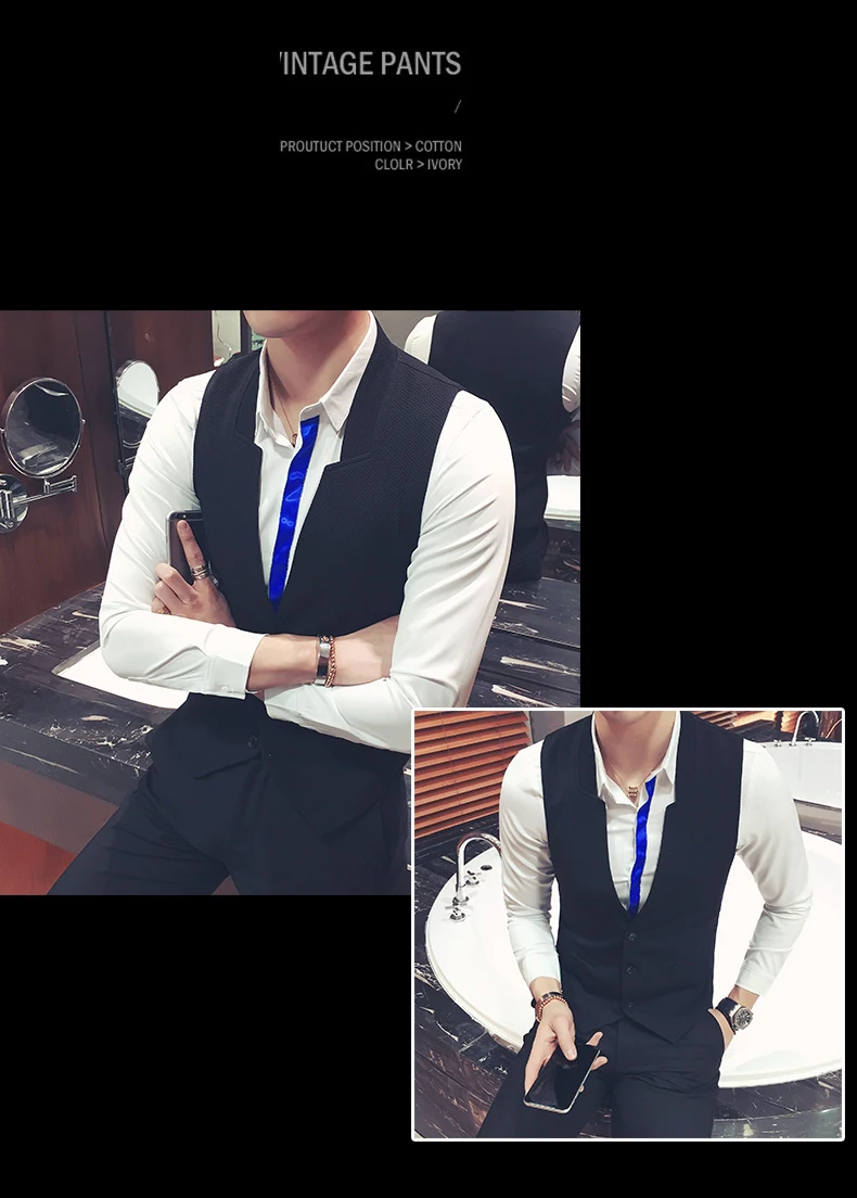Брендовая одежда Весенняя мода для мужчин slim fit Жилет для делового костюма/мужской Высококачественный чистый хлопок досуг Ma3 jia3 размер S-5XL