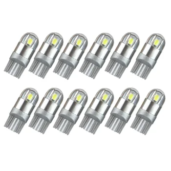 

12pcs LED Car Tail Bulb Brake Lights Auto Reverse Lamp Daytime Running Signal Light(T10 3030 Blue Light)