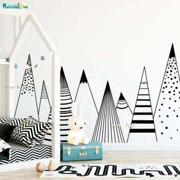 

Geometry Custom Color Mountains Wall Sticker Home Decor For Kids Room Nursery Beautiful Art Murals Decals Removable YT2440