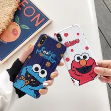 Retro Sesame Street Cookie Elmo cute Couple Phone case for iPhone 11 Pro MAX silicone Cover for iPhone XS MAX Case for coque iPhone 7 7 Plus 8 6S Plus X XR case tpu shell back cover