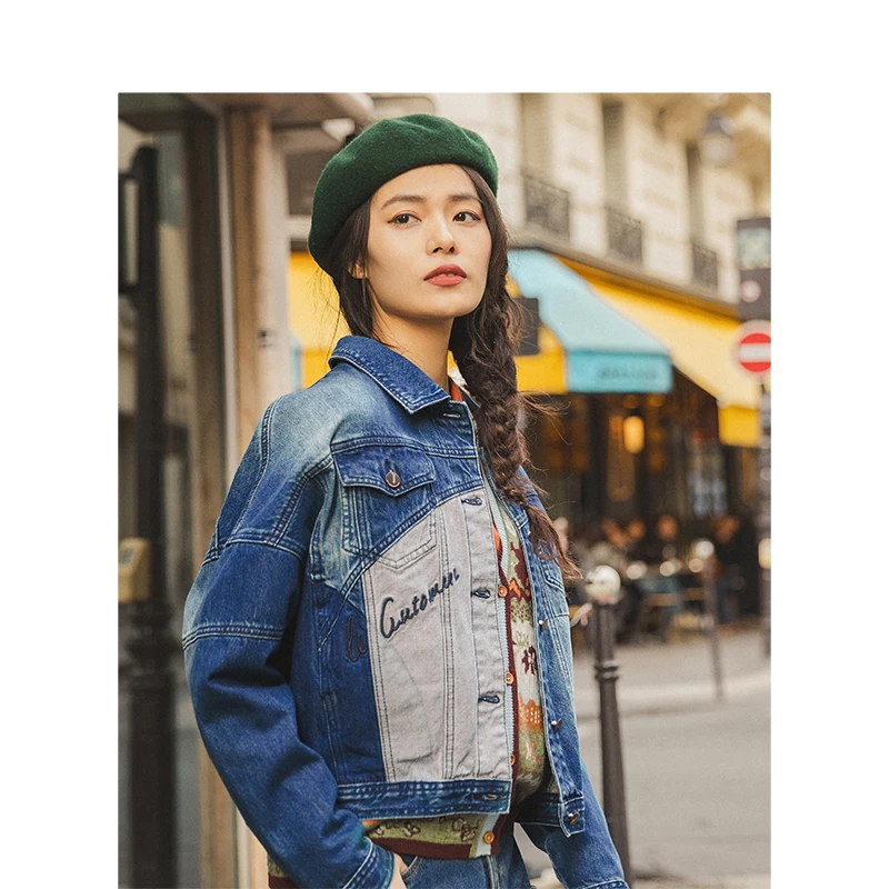 jeans jacket with cap