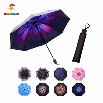 

DMBRELLA Compact Travel Umbrella Portable Women's Mini Umbrella Anti-UV Protective Rain Folding Ladies Small Sun Parasol DM134