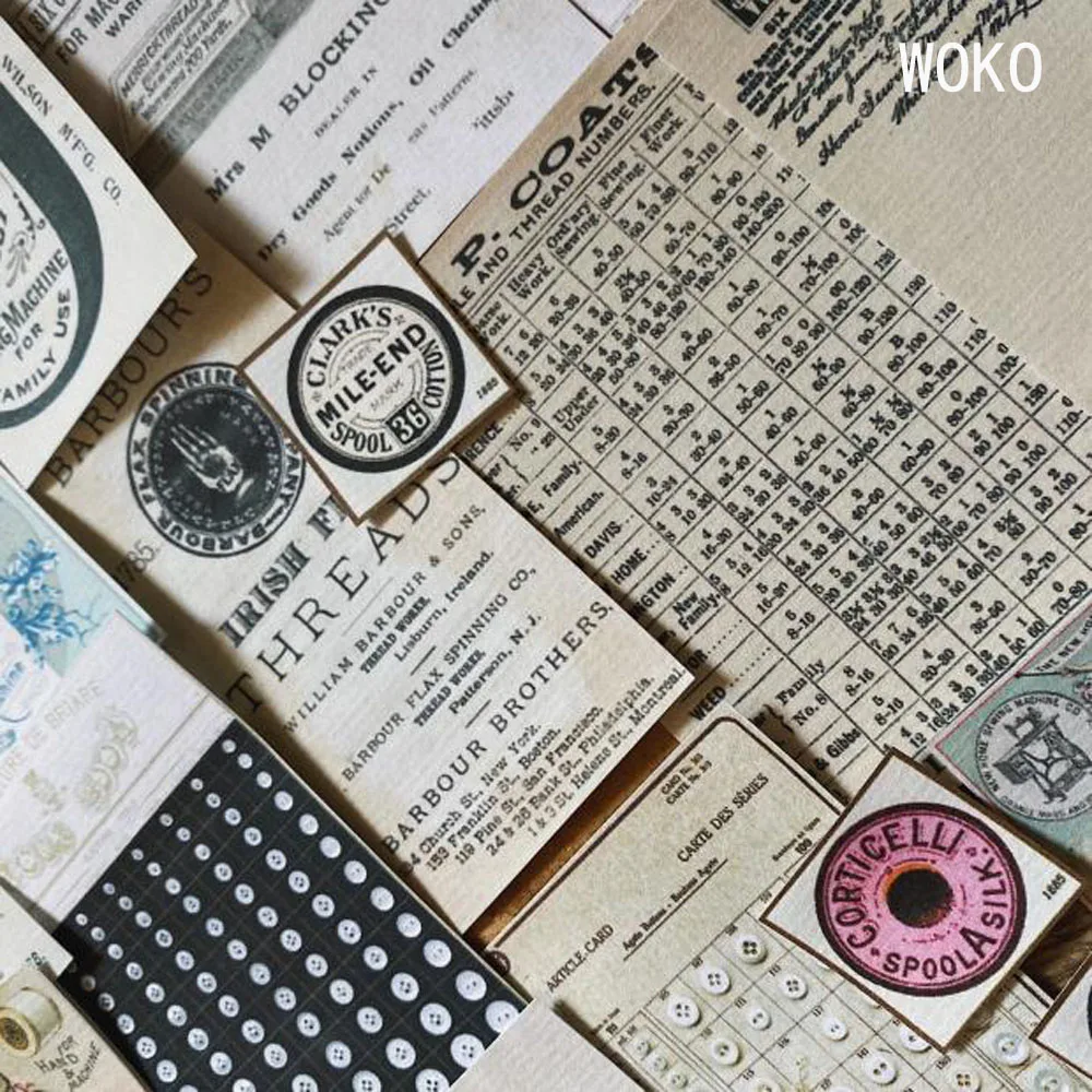 WOKO 31 шт Старый изобразительный газет Черный кот иллюстрация квитанция счет-фактура Ретро мусорный журнал материал наклейка, сделай сам, скрапбукинг