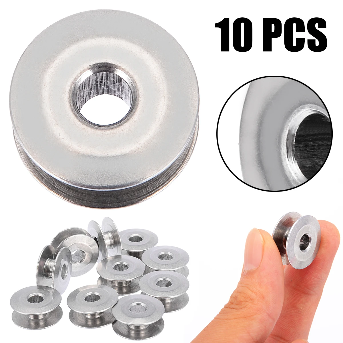 

10pcs/set 21mm Aluminum Bobbin Industrial Sewing Machine Tools Bobbins Spool Sewing Craft Tool for Singer Brother
