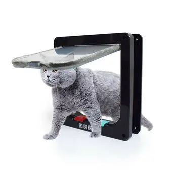 

Pet Products 4 Way Large Medium Small Pet Cat Puppy Dog Door Flap Locking Lockable Safe Gate