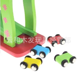 

Wooden Children Fun hua xiang che Toy Parent And Child Interactive Four Layer Camera Track Slippery Car Roller Coaster