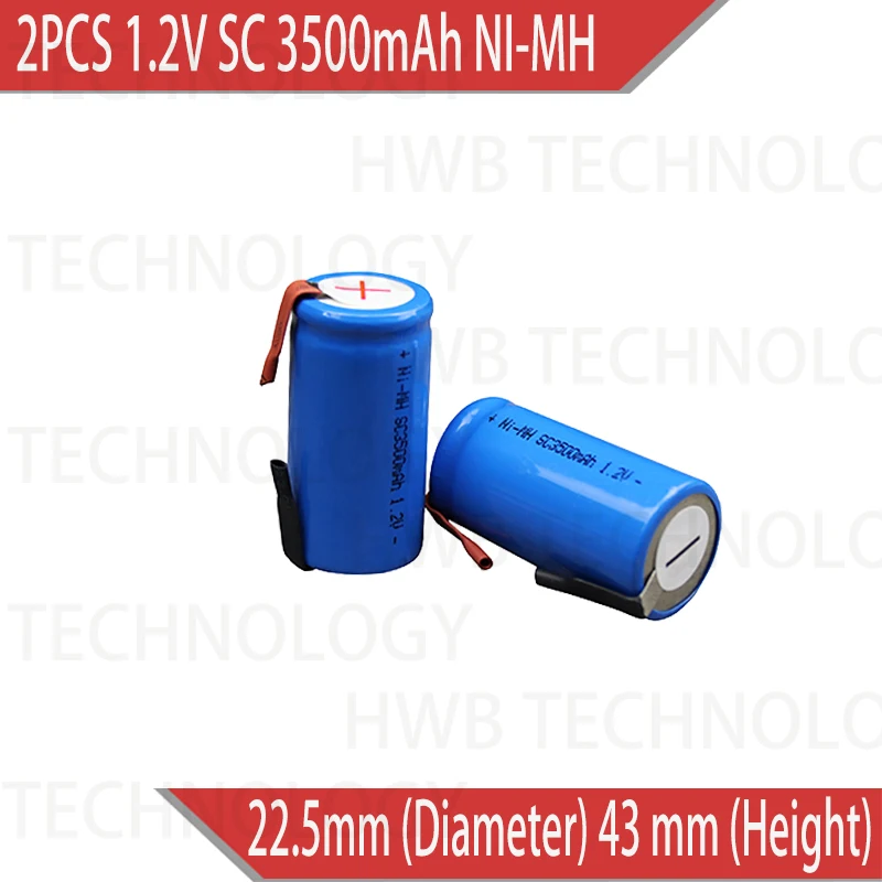 2 PCS/lot Brand new 1.2V SC 3500mAh ni-mh Rechargeable batteries Electric tools/electric drill screw welding Free Shipping | Электроника