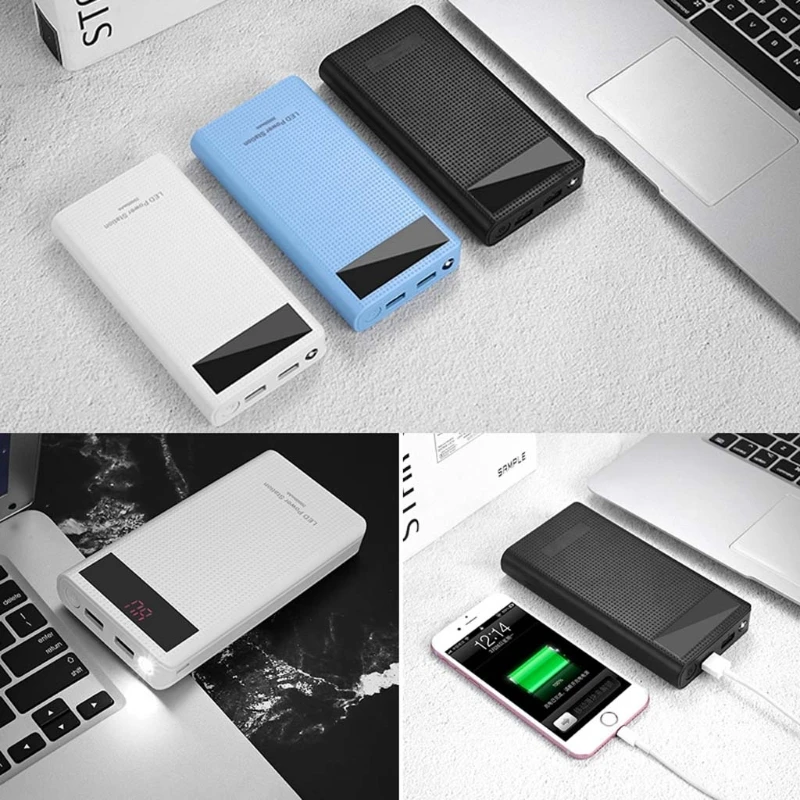 Двойной USB 7x18650 батарея DIY банк питания коробка держатель для мобильного телефона планшета ПК