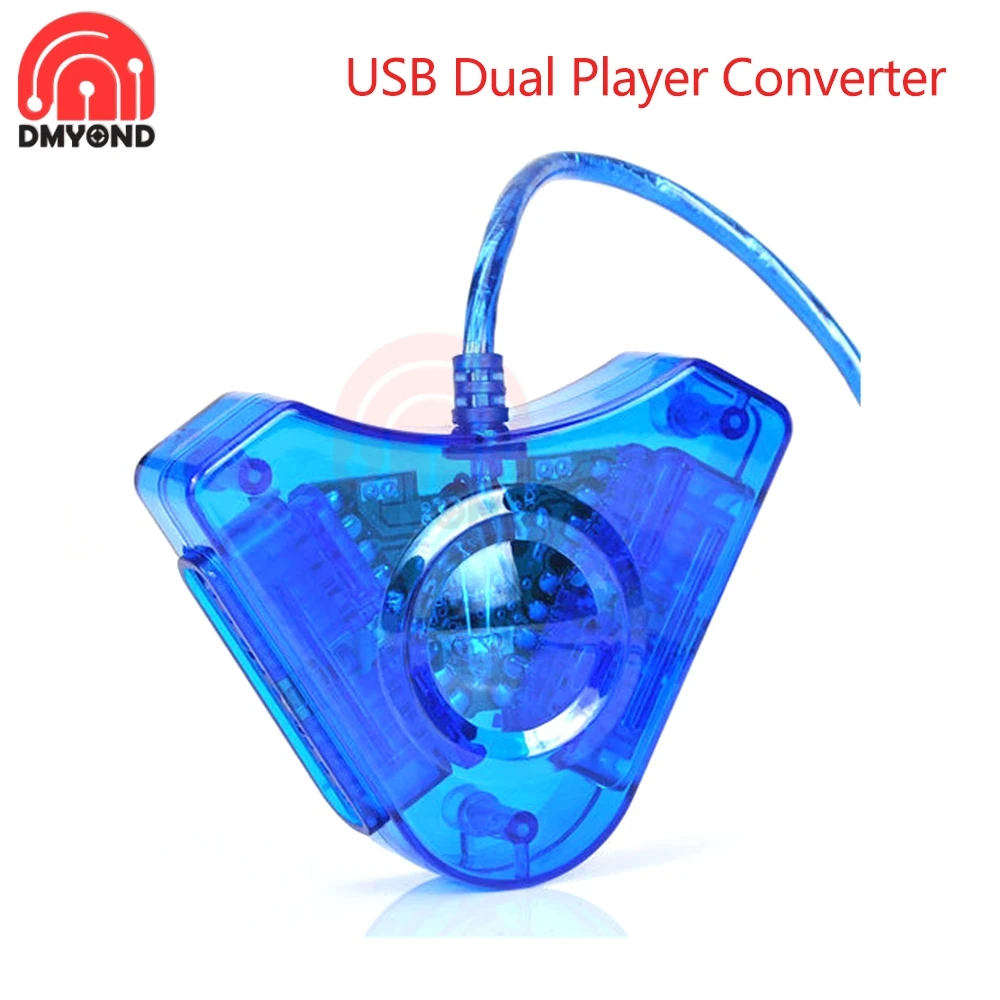 1 для 2 игр USB двойной плеер конвертер адаптер кабель PS PS2 Dual Playstation PC игровой