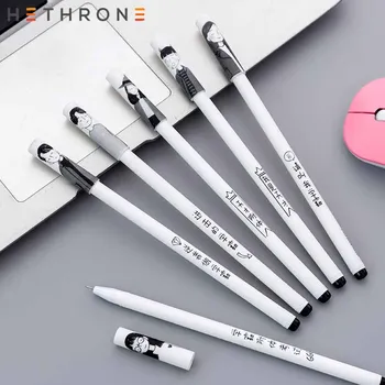 

Hethrone 2Pcs Creative Personality Text Series Campus Neutral Pen Student Couple pen Fresh Writing 0.5mm Gel Pen Stationery