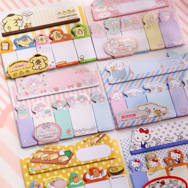 

1Pc Big Ear Dog Twin Stars Melody finger shape stickers Pasteable notebook.