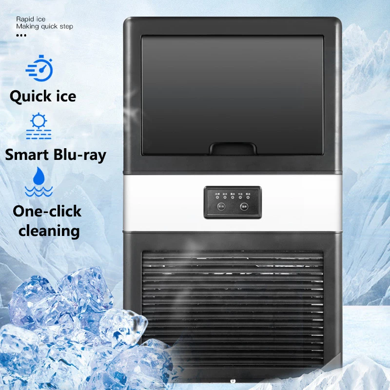 Home Ice Maker Mini Intelligent Fully Automatic 45KG Business Machine Dorm Room Barreled Water Fast Ice Making Frozen Appliances 4