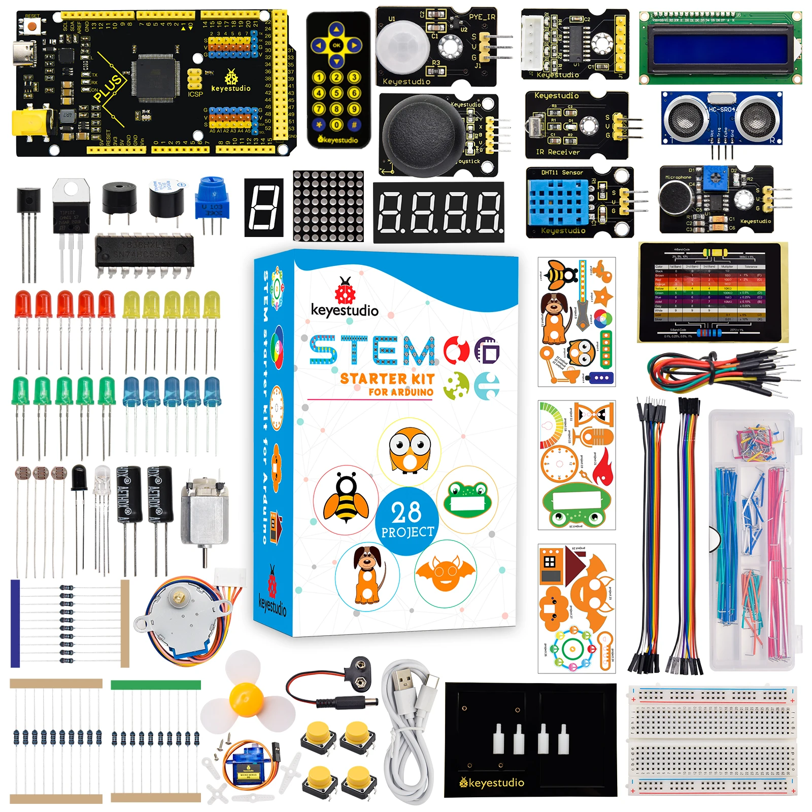 keyestudio-kit-completo-starter-stem-super-per-arduino-uno-mega-plus-board-kit-stater-di-programmazione-elettronica-fai-da-te-28-progetti