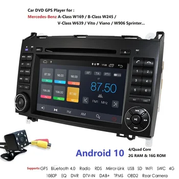 

Android 10 DSP Auto Radio Car DVD GPS For Mercedes Benz B Class B200 W169 W245 W639 Viano Vito Sprinter B170 Headunit Stereo USB