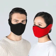 Одноцветная, универсальная, лыжная маска для мужчин и женщин, зимняя теплая маска, флисовые наушники для езды на лыжах, сноуборде, полумаска для лица, Прямая поставка