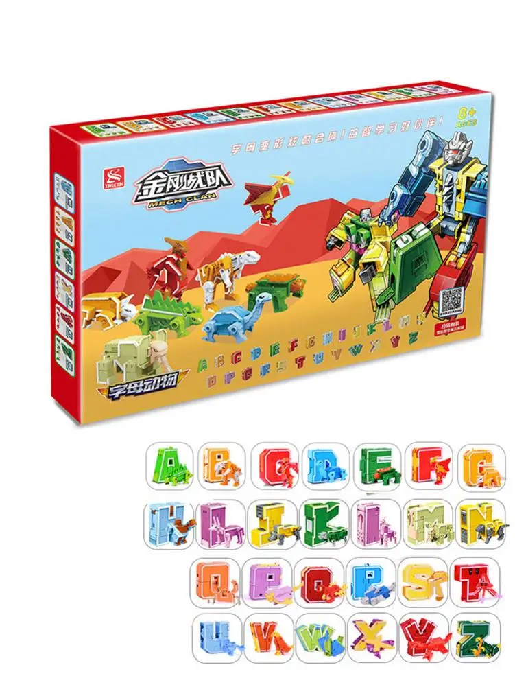 26 Letters Alphabet Deformation Robot Creativees Animal Dinosaur