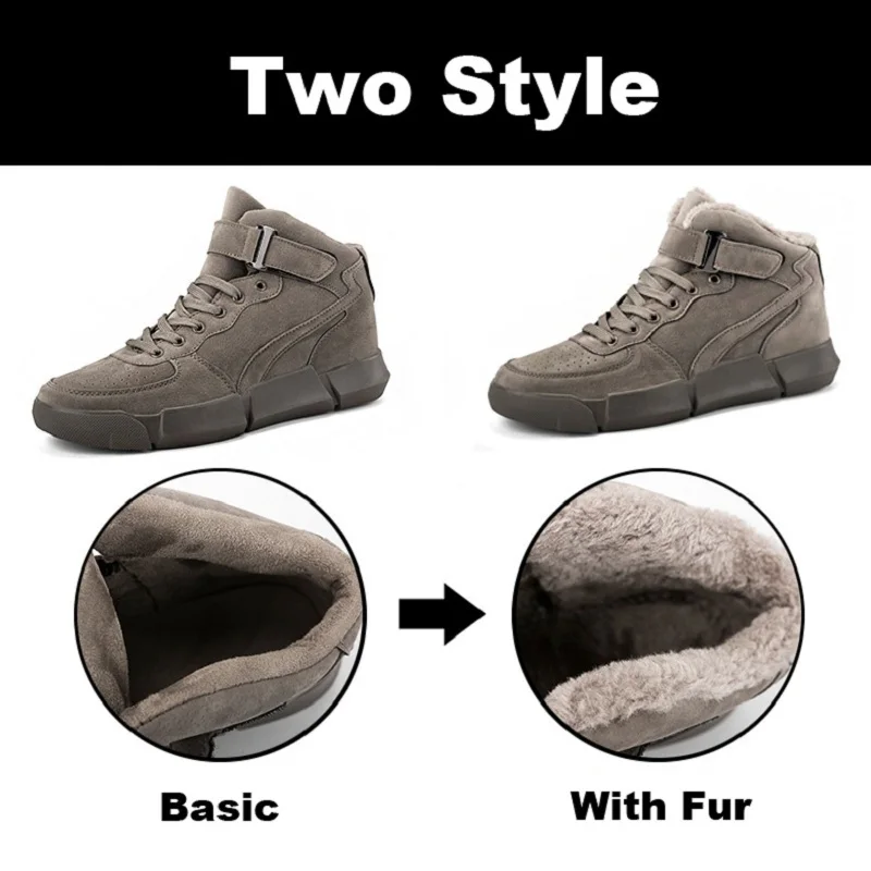 Ins/Лидер продаж; мужские ботинки с высоким берцем; chaussure homme; Теплая мужская обувь на меху; кожаные ботильоны; кожаные ботинки из свиной замши; Мужская нескользящая обувь