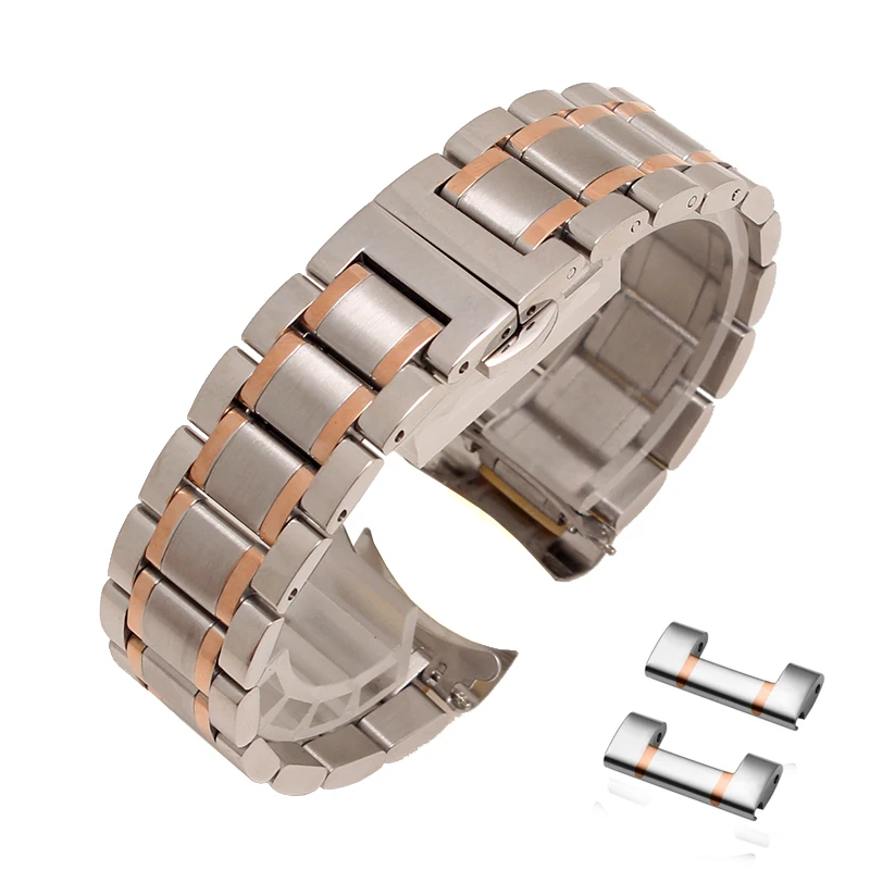 Premium Stainless Steel Curved End Watchband Strap